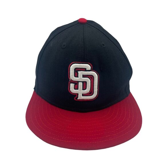 New Era San Diego Padres Fitted Hat Cap Sz 7 3/8 - Picture 1 of 8
